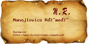 Manojlovics Rómeó névjegykártya